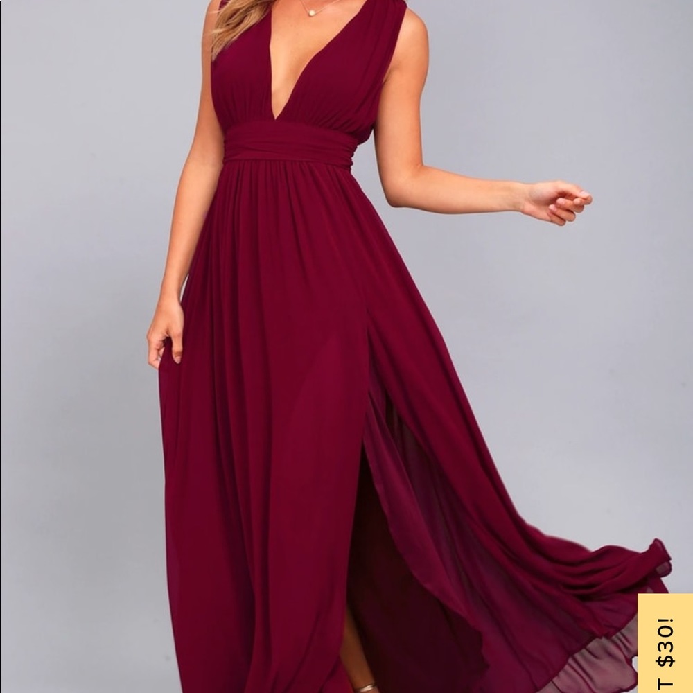 Heavenly Hues Burgundy Maxi Dress